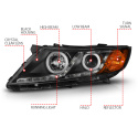 Kia Optima 2011-2015 Projector Headlights  ANZO