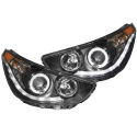 Hyundai Accent 2012-2013 4DR / Hatchback Projector Headlights w/ Halo Black (SMD LED) ANZO