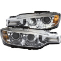 BMW 3 Serie 2012-2015 F30 Projector Headlights w/ U-Bar Chrome (HID Compatible) ANZO
