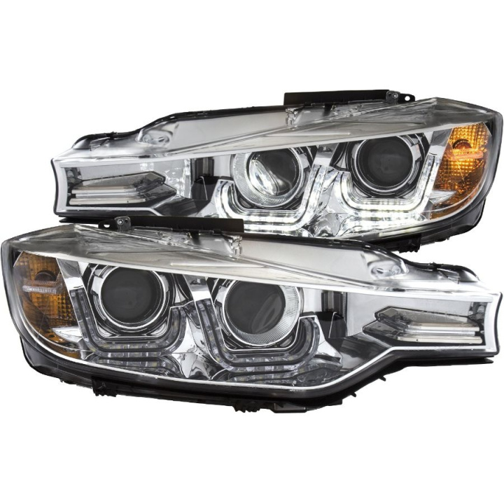 BMW 3 Serie 2012-2015 F30 Projector Headlights w/ U-Bar Chrome (HID Compatible) ANZO in the group Select car model / BMW / 3-series-4-series (F30-F36) 11-19 / Styling at DDESIGN Scandinavia AB (anz121507-3334)