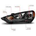 Hyundai Genesis 2Dr 2013-2016 Projector Headlights  ANZO
