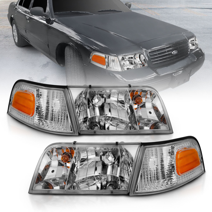 Ford Crown Victoria 1998-2011 Crystal Headlights ANZO in the group Select car model at DDESIGN Scandinavia AB (anz121556)