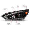 Ford Focus 2015-2018 Projector Headlights ANZO