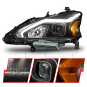 Nissan Altima 4Dr 2013-2015 Projector Headlights  ANZO