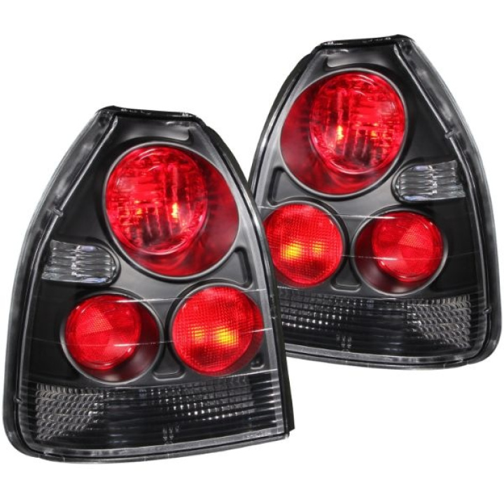 Honda Civic 1996-2000 3DR Taillights Black ANZO in the group Select car model / Honda / Civic EJ-EK-EM 96-00 / Styling / Lights at DDESIGN Scandinavia AB (anz221065-3445)