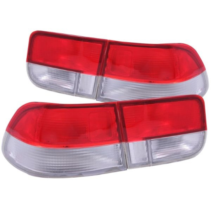 Honda Civic 1996-2000 2DR Taillights Red/Clear - OEM 4pc ANZO in the group Select car model / Honda / Civic EJ-EK-EM 96-00 / Styling / Lights at DDESIGN Scandinavia AB (anz221147-3755)