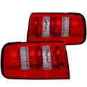 FORD Mustang 2005-2009 Taillights Red/Clear - 2010 Style ANZO