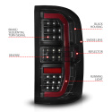 GMC Sierra 1500 / 2500HD / 3500HD 2014-2019 LED Tail Lights ANZO