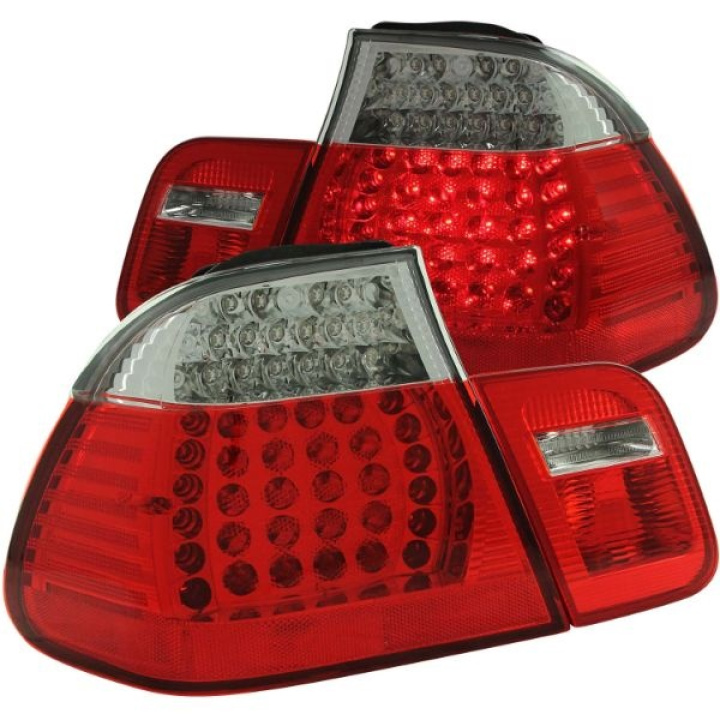 BMW 3 Serie E46 1999-2001 4DR LED Taillights Red/Clear 4pc ANZO in the group Select car model / BMW / 3-series (E46) 1998-2005 / Styling / Lights at DDESIGN Scandinavia AB (anz321004-2525)