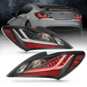 Hyundai Genesis 2010-2013 2DR Taillights Black Housing Dark Smoke Lens ANZO