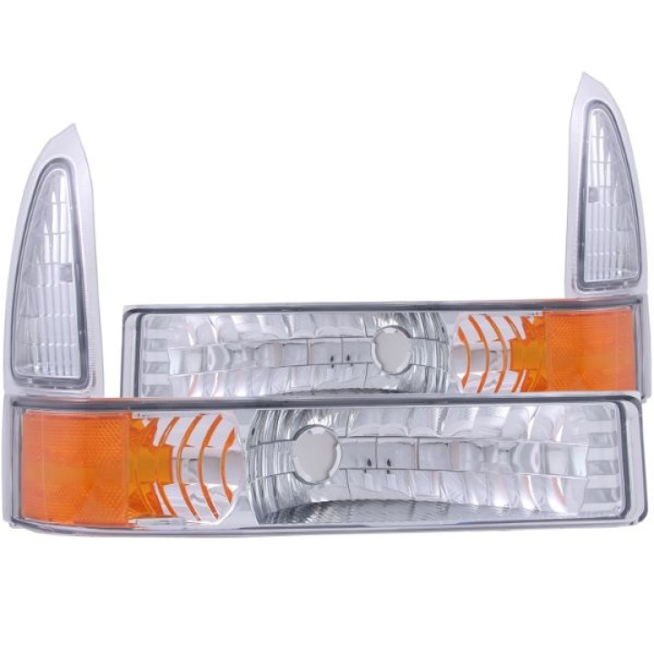 FORD F-250 1999-2004 Super Duty Euro Parking Lights Chrome w/ Amber Reflector ANZO in the group Select car model / Ford / F-250 - F-350 00-07 / Styling at DDESIGN Scandinavia AB (anz511039-1592)