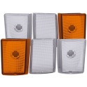 Chevrolet C2500 1988-1993 Euro Corner Lights 4 Crystal Chrome & 2 Crystal Amber 6pc ANZO