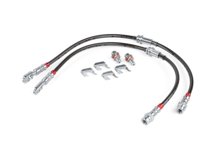 APR 15-20 Audi A3/A3 Quattro/S3/15-24 VW Golf R Braided Stainless Steel Brake Line Set - Front in the group Select car model at DDESIGN Scandinavia AB (aprBRK00050)