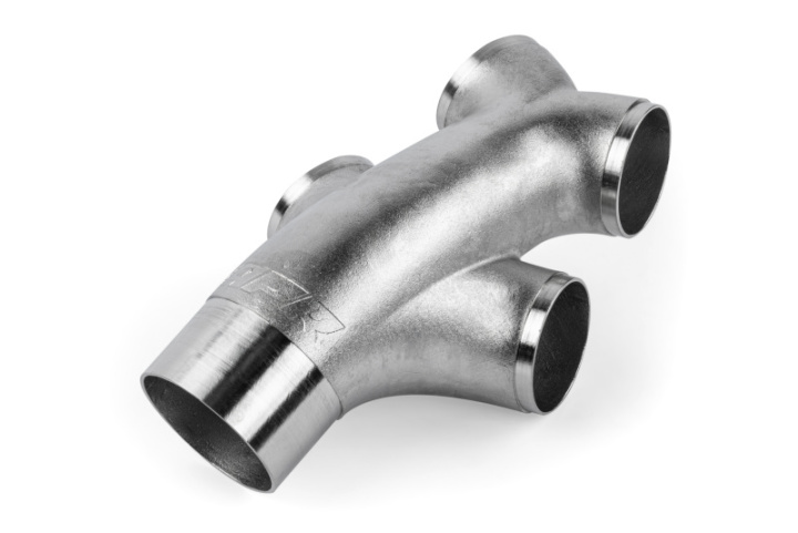 APR Cast T304 Stainless Steel Double Y-Splitter - 76mm to Quad 63.5mm (3in to Quad 2.5in) in the group Select car model at DDESIGN Scandinavia AB (aprEXH0146)