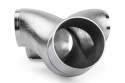 APR Cast T304 Stainless Steel Double Y-Splitter - 76mm to Quad 63.5mm (3in to Quad 2.5in)