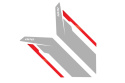 APR Sideburn Stickers - Silver APR/Red Stripe (Pair)