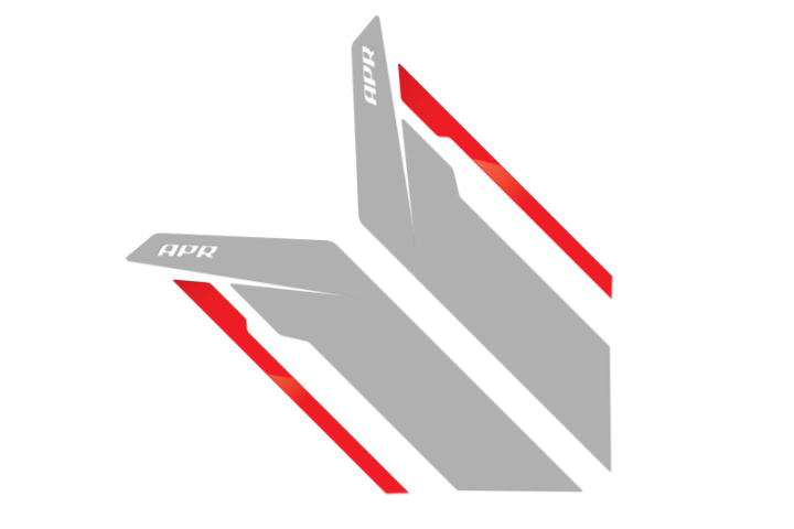 APR Sideburn Stickers - Silver APR/Red Stripe (Pair) in the group Select car model at DDESIGN Scandinavia AB (aprPM100333)