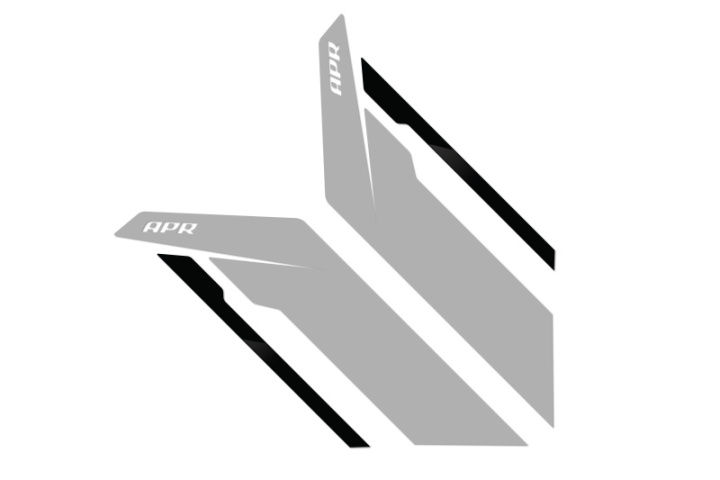 APR Sideburn Stickers - Silver APR/Black Stripe (Pair) in the group Select car model at DDESIGN Scandinavia AB (aprPM100335)