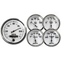 Mätarkit 5st 87mm & 52mm (Elektrisk). SPEEDOMETER OLD TYME Vit II