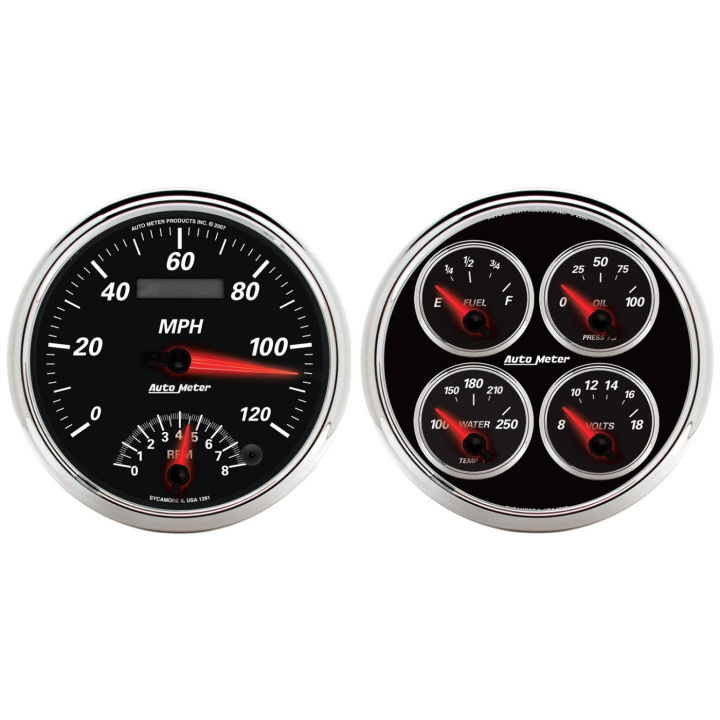 Mätarkit 2st QUAD & TACH/SPEEDO 127mm DESIGNER Svart II in the group Interior / Gauges / Gauges & Gauge Holders / AutoMeter / All products from Autometer at DDESIGN Scandinavia AB (atm1204)