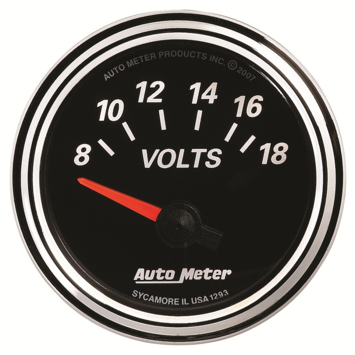 Voltmätare 52mm 18V (Elektrisk) DESIGNER Svart II in the group Interior / Gauges / Gauges & Gauge Holders / AutoMeter / All products from Autometer at DDESIGN Scandinavia AB (atm1293)