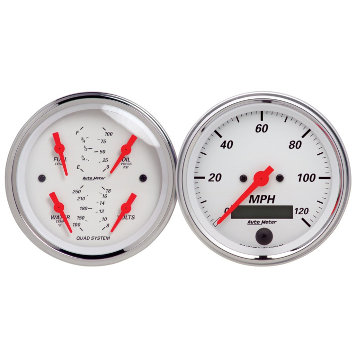 Mätarkit 2st QUAD & SPEEDOMETER 87mm ARCTIC Vit in the group Interior / Gauges / Gauges & Gauge Holders / AutoMeter / All products from Autometer at DDESIGN Scandinavia AB (atm1308)