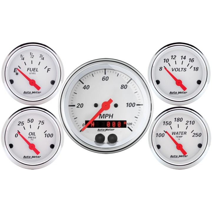 Mätarkit 5st 87mm & 52mm GPS SPEEDOMETER ARCTIC Vit in the group Interior / Gauges / Gauges & Gauge Holders / AutoMeter / All products from Autometer at DDESIGN Scandinavia AB (atm1350)