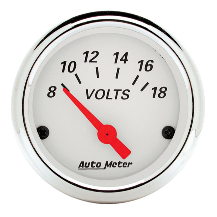 Voltmätare 52mm 18V (Elektrisk) ARCTIC Vit in the group Interior / Gauges / Gauges & Gauge Holders / AutoMeter / All products from Autometer at DDESIGN Scandinavia AB (atm1391)