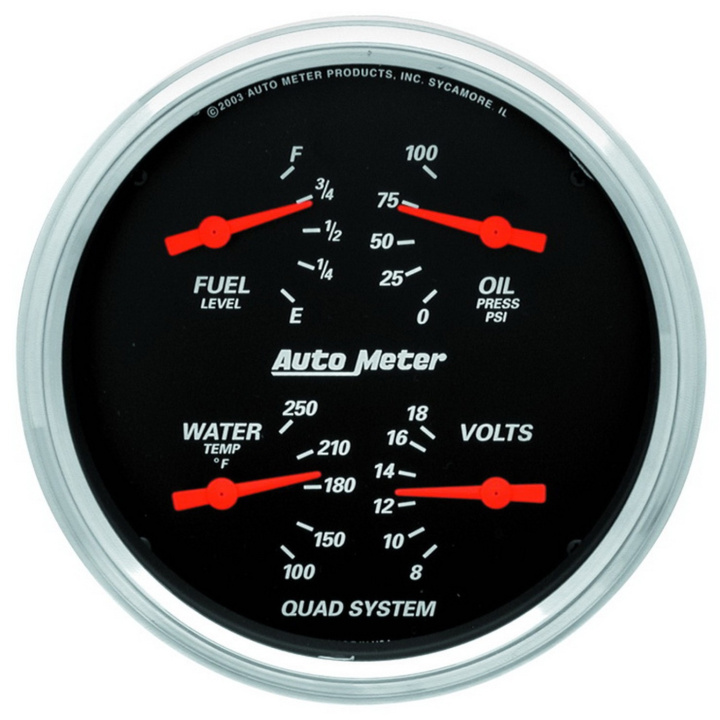 Mätarkit 2st QUAD & SPEEDOMETER 127mm DESIGNER Svart in the group Interior / Gauges / Gauges & Gauge Holders / AutoMeter / All products from Autometer at DDESIGN Scandinavia AB (atm1403)
