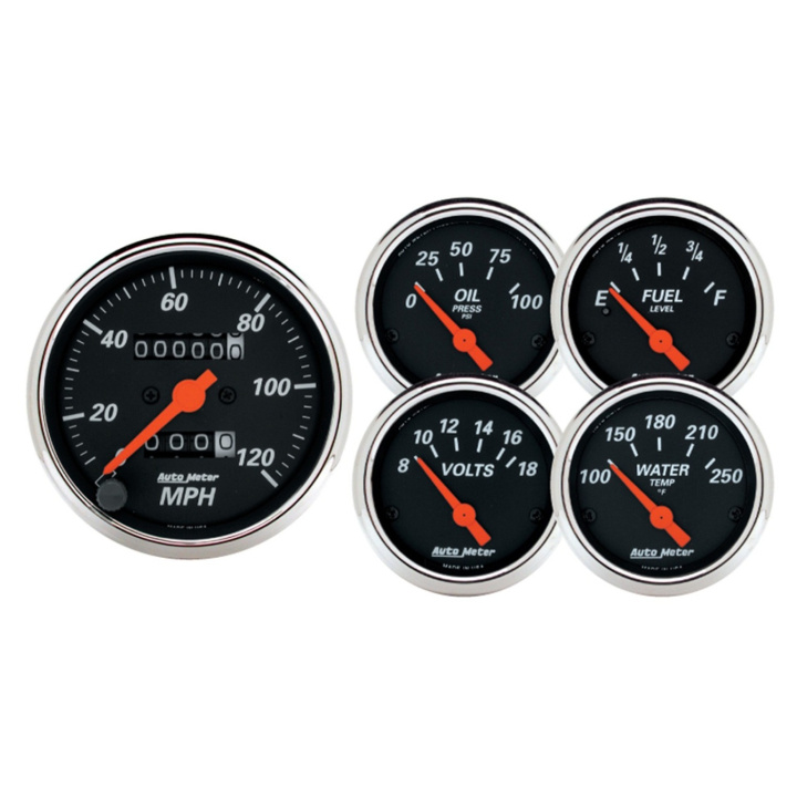 Mätarkit 5st 3 1/8\'\' & 52mm MECH. SPEEDOMETER DESIGNER Svart in the group Interior / Gauges / Gauges & Gauge Holders / AutoMeter / All products from Autometer at DDESIGN Scandinavia AB (atm1420)