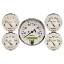 Mätarkit 5st 3 1/8\'\' & 52mm (Elektrisk). KM/H SPEEDOMETER OLD TYME Vit