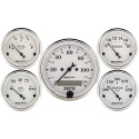 Mätarkit 5st 3 1/8\'\' & 52mm (Elektrisk). SPEEDOMETER OLD TYME Vit