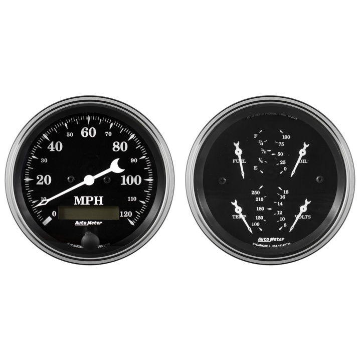Mätarkit 2st QUAD & SPEEDOMETER 87mm OLD TYME Svart in the group Interior / Gauges / Gauges & Gauge Holders / AutoMeter / All products from Autometer at DDESIGN Scandinavia AB (atm1700)