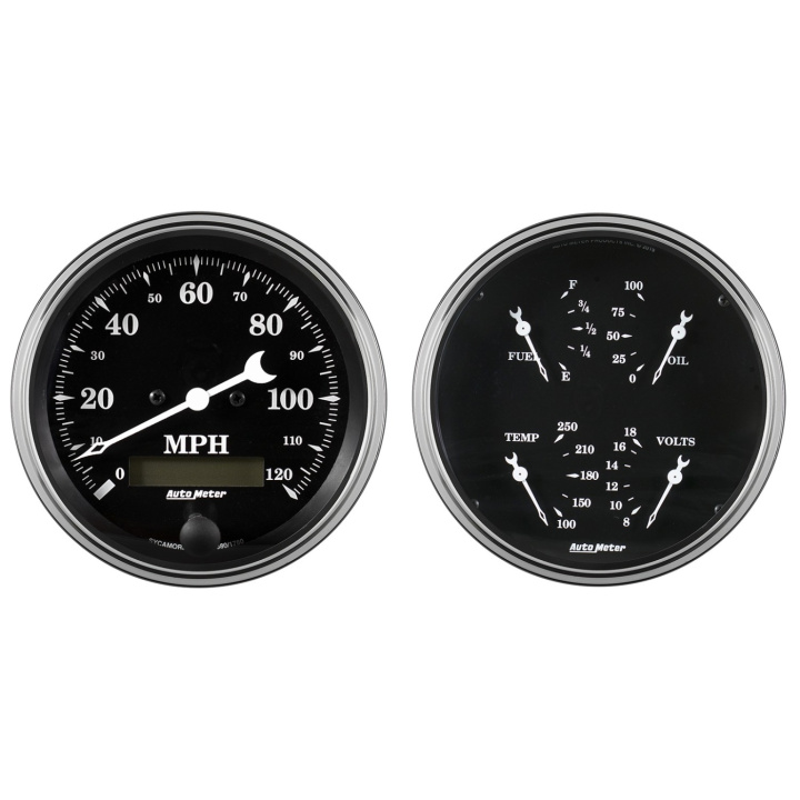 Mätarkit 2st QUAD & SPEEDOMETER 127mm OLD TYME Svart in the group Interior / Gauges / Gauges & Gauge Holders / AutoMeter / All products from Autometer at DDESIGN Scandinavia AB (atm1703)