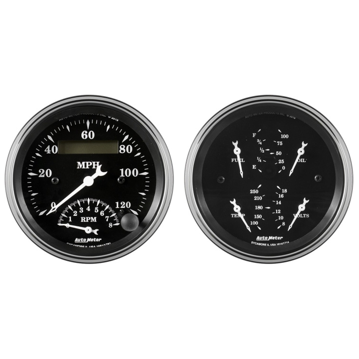 Mätarkit 2st QUAD & TACH/SPEEDO 87mm OLD TYME Svart in the group Interior / Gauges / Gauges & Gauge Holders / AutoMeter / All products from Autometer at DDESIGN Scandinavia AB (atm1720)