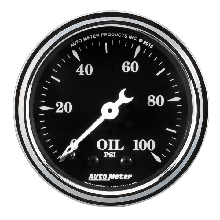 Oljetrycksmätare 52mm 100PSI MECH OLD TYME Svart in the group Interior / Gauges / Gauges & Gauge Holders / AutoMeter / All products from Autometer at DDESIGN Scandinavia AB (atm1721)