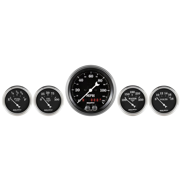 Mätarkit 5st 87mm & 52mm GPS SPEEDOMETER OLD TYME Svart in the group Interior / Gauges / Gauges & Gauge Holders / AutoMeter / All products from Autometer at DDESIGN Scandinavia AB (atm1750)
