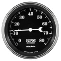 Varvräknare 87mm 8K RPM IN-DASH OLD TYME Svart