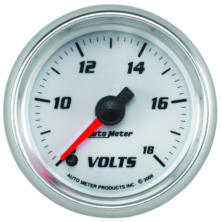 Voltmätare 52mm 18V (Digital Stepper-motor) Vit PRO-CYCLE in the group Interior / Gauges / Gauges & Gauge Holders / AutoMeter / All products from Autometer at DDESIGN Scandinavia AB (atm19792)