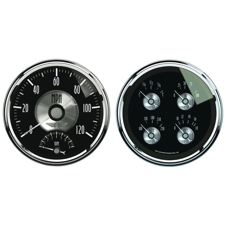 Mätarkit 2st QUAD & TACH/SPEEDO 127mm PRESTIGE BLK. DIAMOND in the group Interior / Gauges / Gauges & Gauge Holders / AutoMeter / All products from Autometer at DDESIGN Scandinavia AB (atm2005)