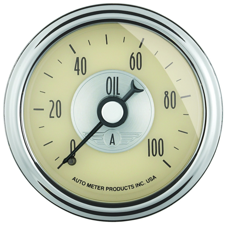 Oljetrycksmätare 52mm 100PSI MECH PRESTIGE ANTQ. IVORY in the group Interior / Gauges / Gauges & Gauge Holders / AutoMeter / All products from Autometer at DDESIGN Scandinavia AB (atm2021)