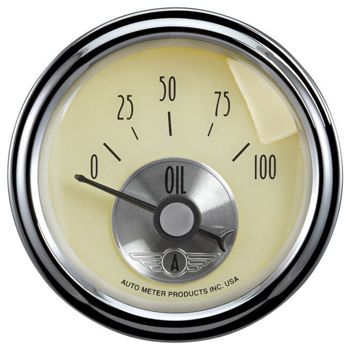 Oljetrycksmätare 52mm 100PSI (Elektrisk) PRESTIGE ANTQ. IVORY in the group Interior / Gauges / Gauges & Gauge Holders / AutoMeter / All products from Autometer at DDESIGN Scandinavia AB (atm2027)
