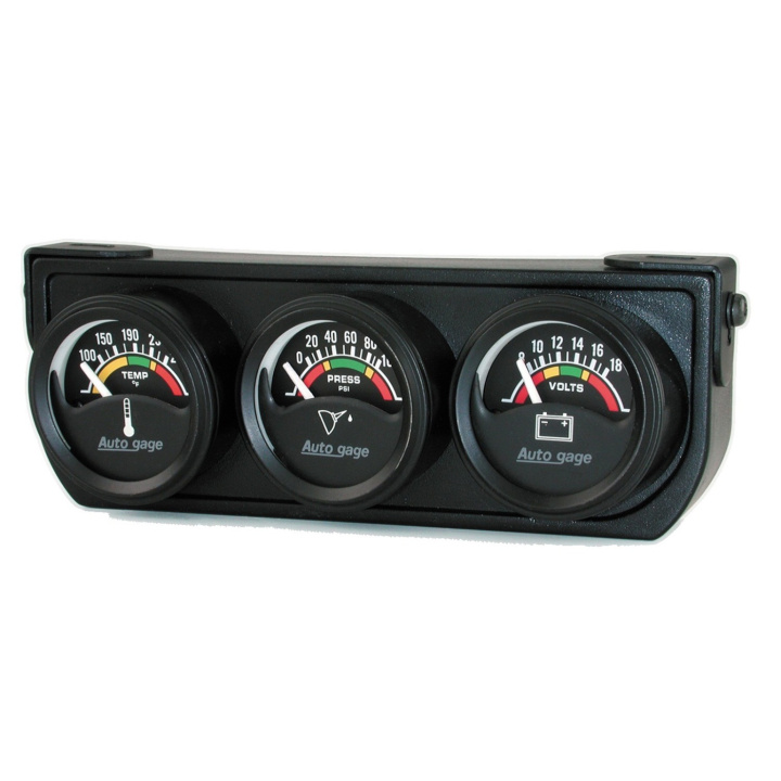 GAUGE CONSOLE OILP/WTMP/VOLT 1.127mm 100PSI/280ºF/18V (Elektrisk) BLK DIAL BLK BZL AG in the group Interior / Gauges / Gauges & Gauge Holders / AutoMeter / All products from Autometer at DDESIGN Scandinavia AB (atm2391)
