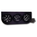 GAUGE CONSOLE OILP/WTMP/VOLT 2\'\' 100PSI/280ºF/18V MECH BLK DIAL BLK BZL AG