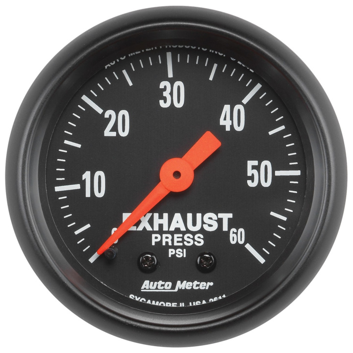 Avgastrycksmätare 52mm 60PSI (Mekanisk) Z-SERIES in the group Interior / Gauges / Gauges & Gauge Holders / AutoMeter / All products from Autometer at DDESIGN Scandinavia AB (atm2611)