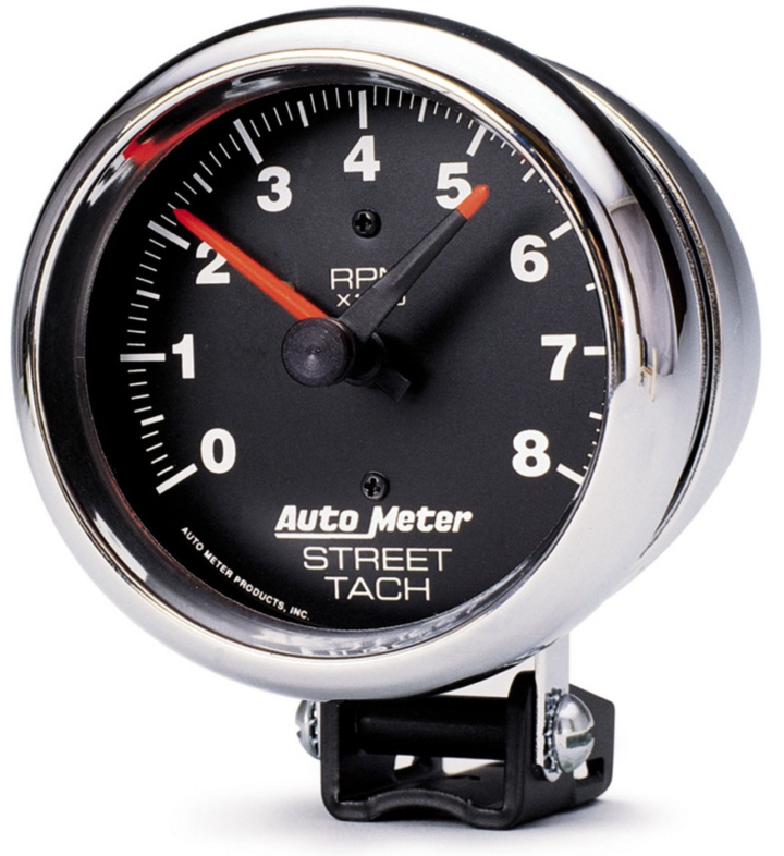 Varvräknare 3 3/100mm 8K RPM PEDESTAL W/RED LINE TRADITIONAL Krom in the group Interior / Gauges / Gauges & Gauge Holders / AutoMeter / All products from Autometer at DDESIGN Scandinavia AB (atm2895)