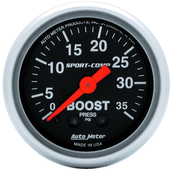 Laddtrycksmätare 52mm 35PSI (Mekanisk) SPORT-COMP in the group Interior / Gauges / Gauges & Gauge Holders / AutoMeter / All products from Autometer at DDESIGN Scandinavia AB (atm3304)