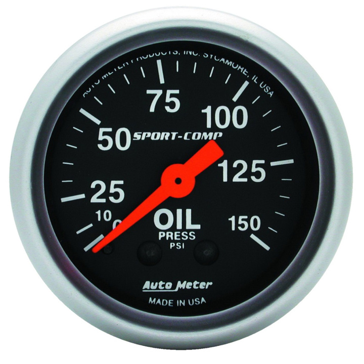 Oljetrycksmätare 52mm 150PSI (Mekanisk) SPORT-COMP in the group Interior / Gauges / Gauges & Gauge Holders / AutoMeter / All products from Autometer at DDESIGN Scandinavia AB (atm3323)