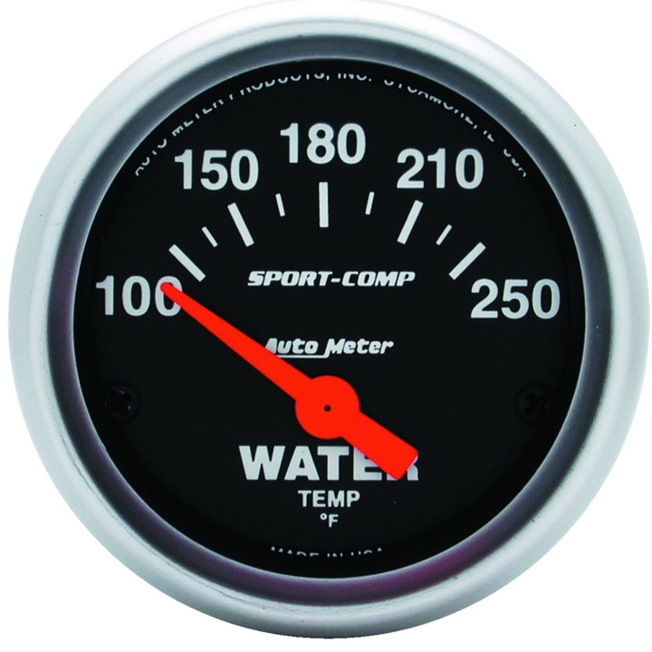 Vattentempmätare 52mm 100-250ºF (Elektrisk) SPORT-COMP in the group Interior / Gauges / Gauges & Gauge Holders / AutoMeter / All products from Autometer at DDESIGN Scandinavia AB (atm3337)