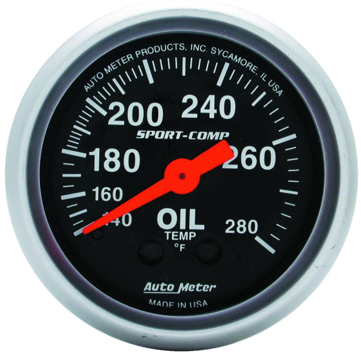 Oljetempmätare 52mm 140-280ºF (Mekanisk) SPORT-COMP in the group Interior / Gauges / Gauges & Gauge Holders / AutoMeter / All products from Autometer at DDESIGN Scandinavia AB (atm3341)